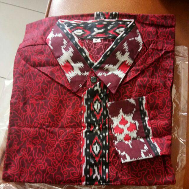 Kemeja Batik Lengan Panjang 021 Asifa Batik Hrb026 Hem Batik Murah Seno Sogan Bakung Padi Manggar