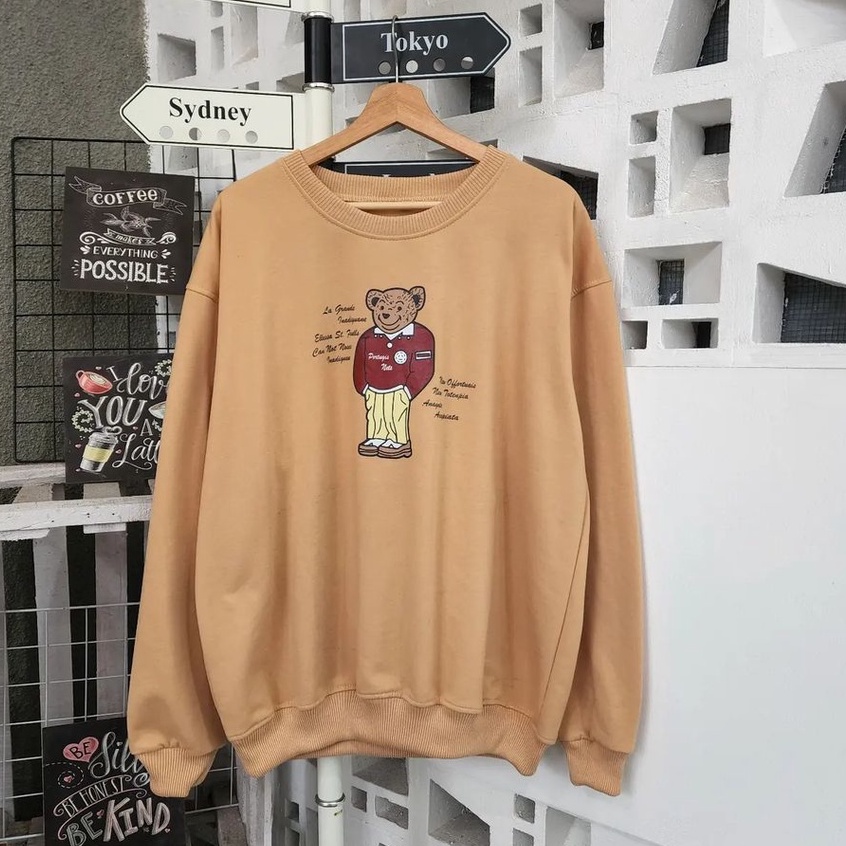 Protugis Sweater Motif teddyyy Bearrrr Outher Coksu Casual Style