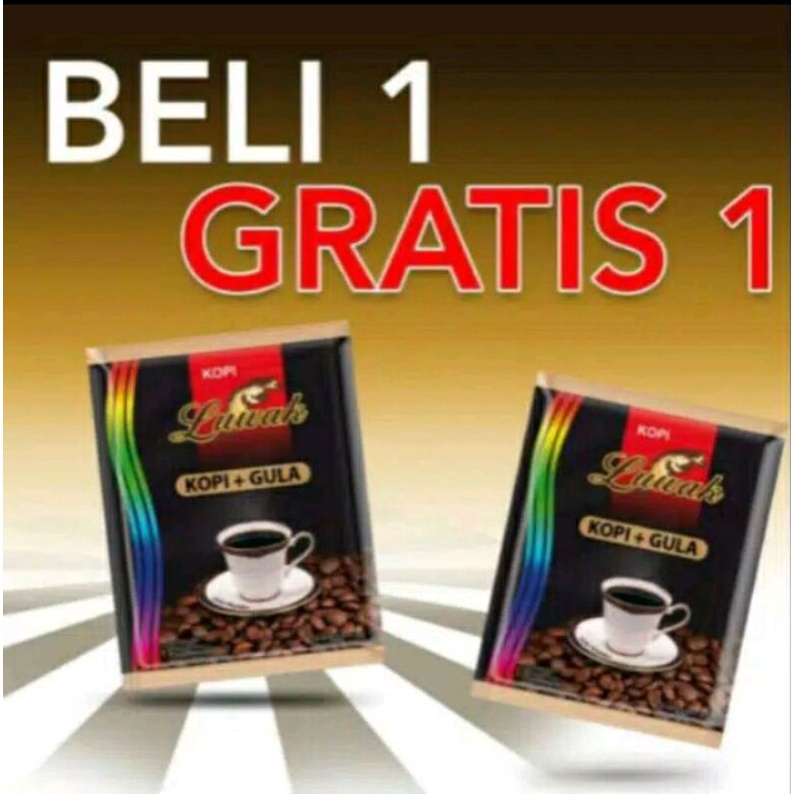 Kopi LUWAK HITAM + gula 20 x 25gr