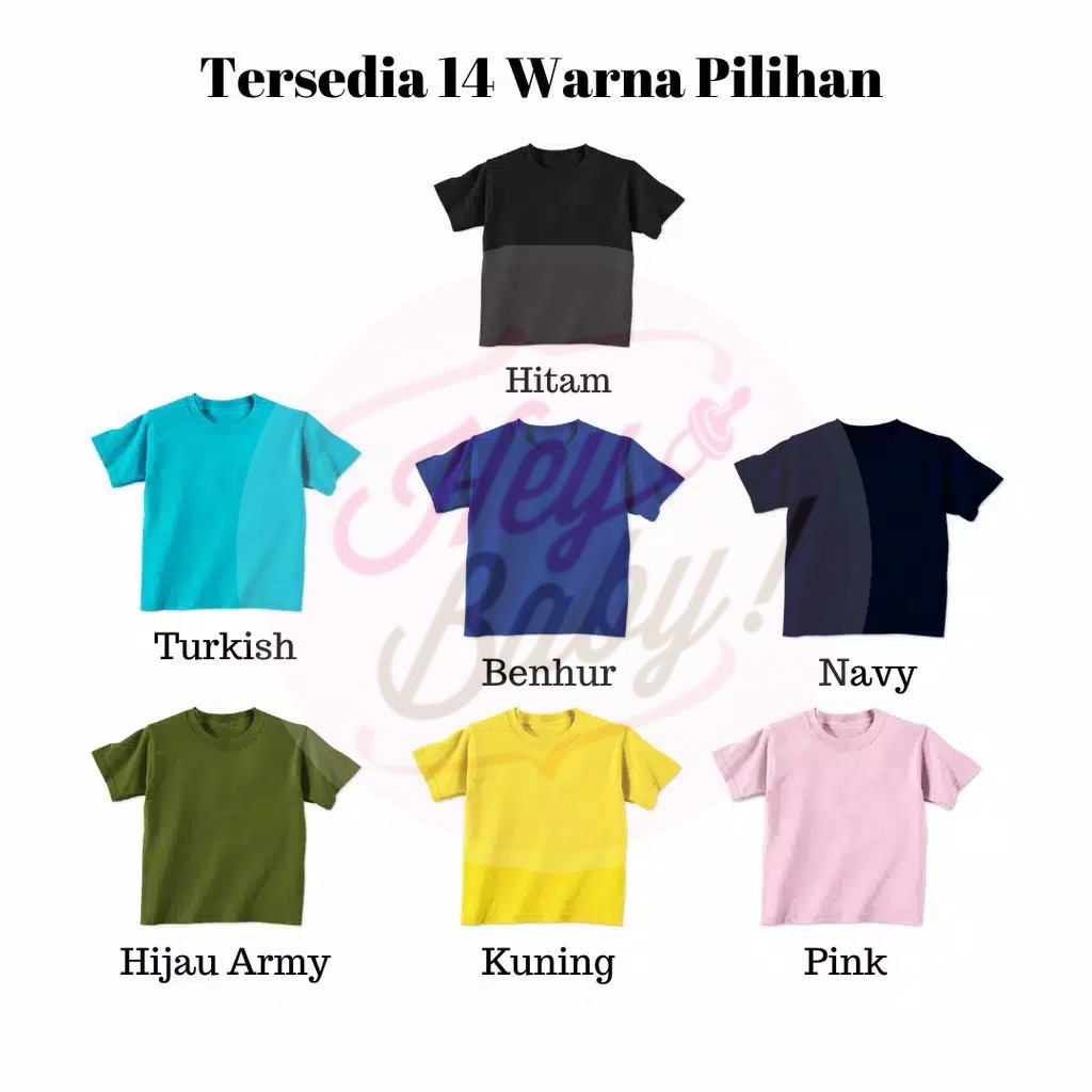 NUZ PROMO 6.6 plazababyku  E5 KAOS POLOS ANAK ADEM NYAMAN BAHAN KATUN KAOS ANAK MURAH 1-4 TAHUN