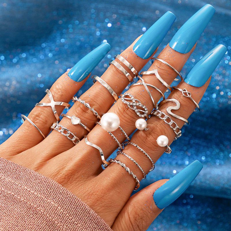 Fashion 18 Piece Female Halloween Ring Accessories Slytherin Punk Ring Girl Personality Temperament All Match Jewelry Wholesale