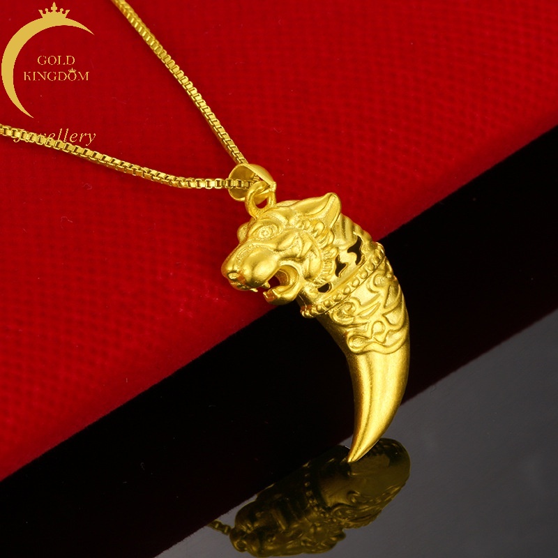 Kalung Emas Asli Kadar 375 Dengan Liontin Zodiak Harimau Untuk Pria