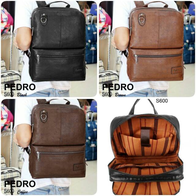 Backpack Laptop Pedro Pria Tas Ransel Bahan Kulit Kualitas Semi Ori Murah Tas Batam Grosir Impor