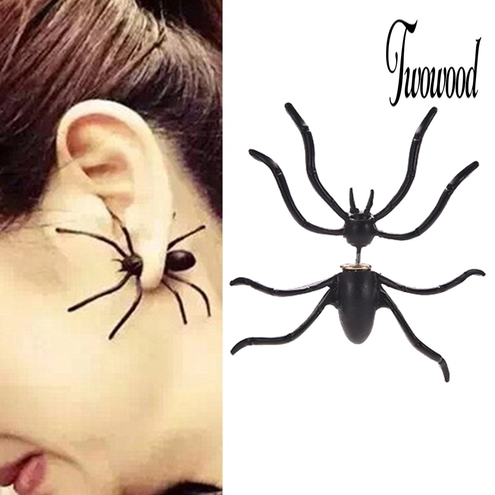 1pc Anting Stud Piercing Bentuk Laba-Laba Untuk Halloween