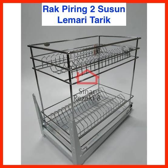 Rak Piring 2 Susun Lemari Tarik Taco HW - 023i / Dapur Dalam
