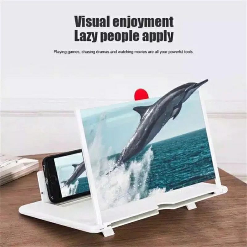 Pembesar layar stand holder HP smartphone serasa TV bioskop 3D screen kaca besar