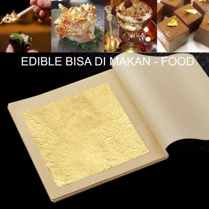 GOLD EDIBLE LEAF SHEET EMAS FOOD GRADE BISA DIMAKAN CAKE KUE 24K