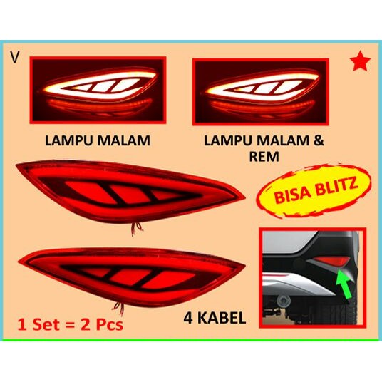 Lampu Reflektor Bemper Belakang Rear Bumper All New Rush   Terios 2018