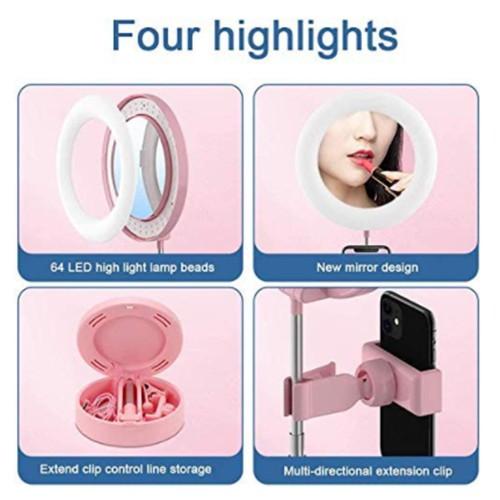 Ring Light Live online/TRIPOD SELFIE LAMPU LED+KACA MAKE/MIRROR KACA LIPAT MAKEUP/RING LIGHT TIKTOK