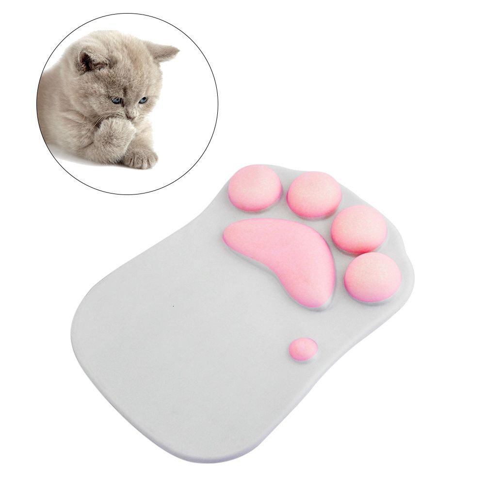 Mouse Pad Bentuk Telapak Kaki Kucing Lucu Bahan Silikon Lembut