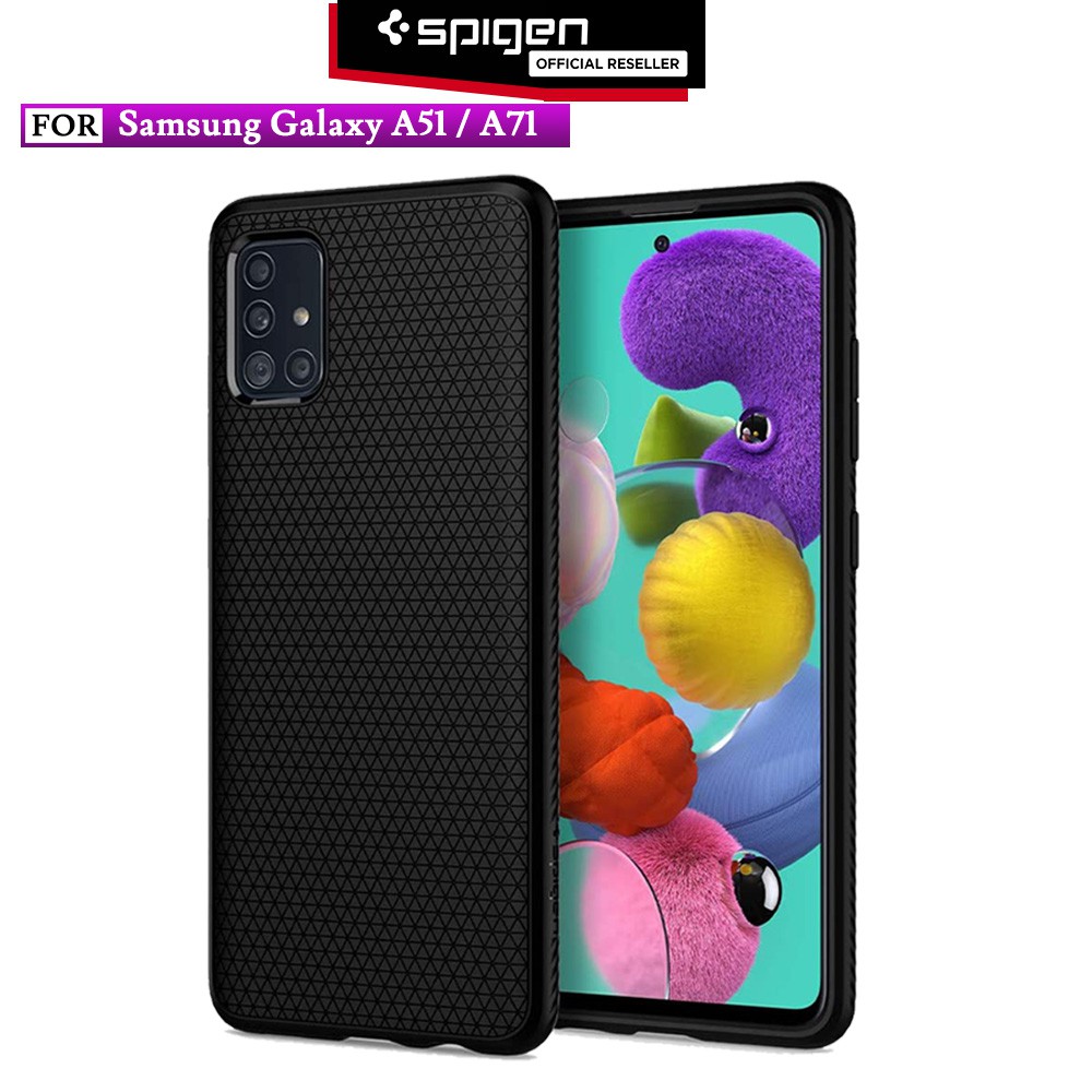 Case Samsung Galaxy A51 / A71 Spigen Liquid Air Softcase Black Casing