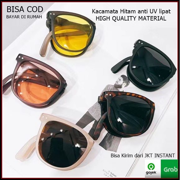 Kacamata Hitam Terbaru bisa di LIPAT Sunglasses Anti-UV Wanita Pria Import Kacamata Fashion