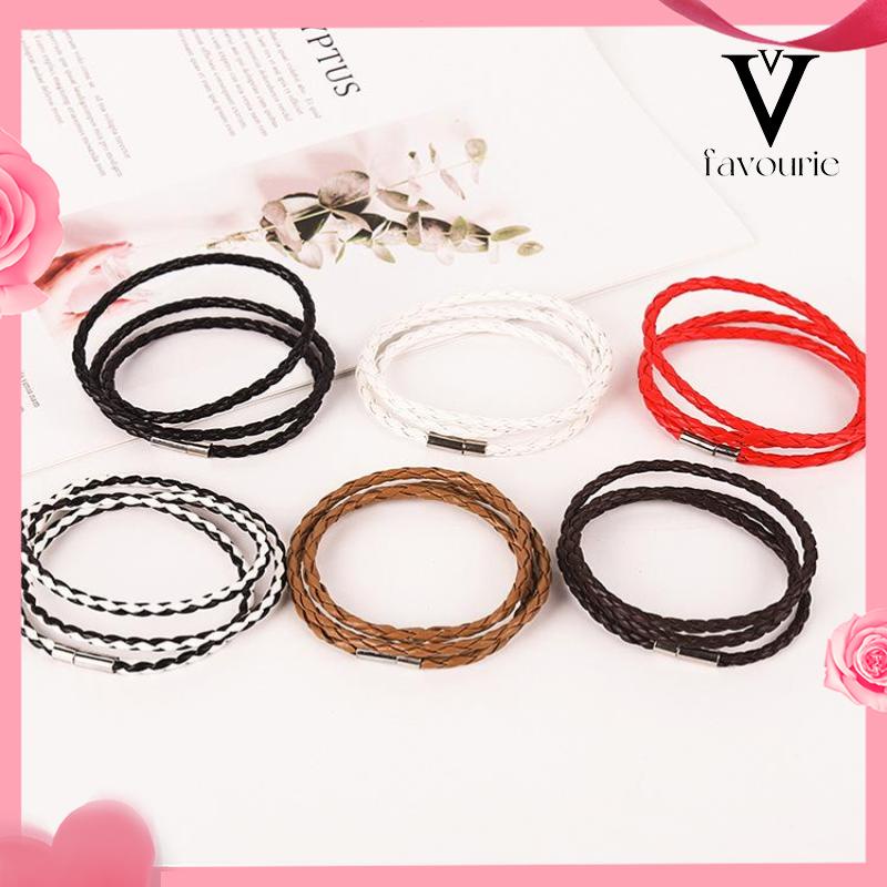 [COD]Multilayer Braided Twist Bracelet Gelang Tali Kulit-FA