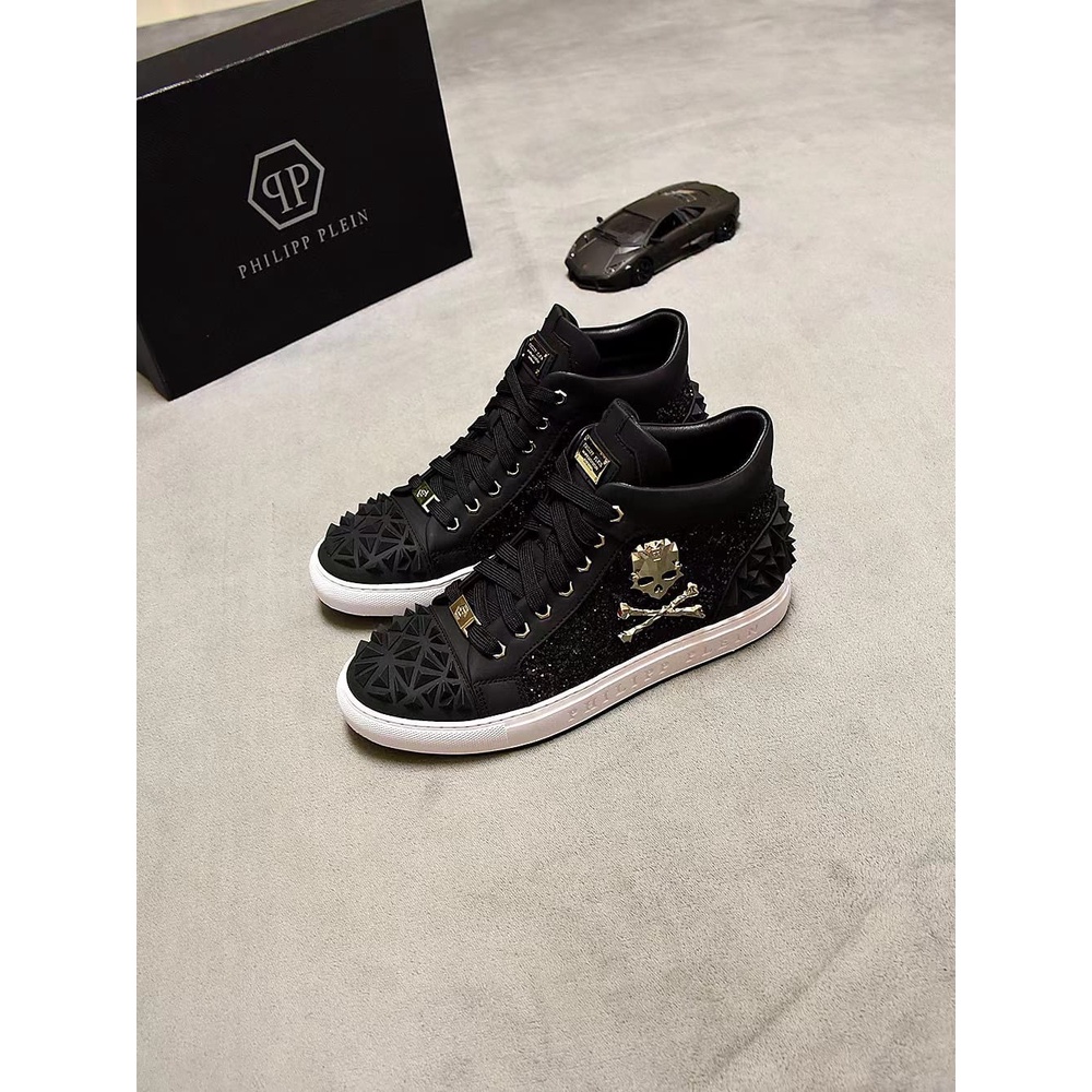 Sepatu pp pria kualitas mirror high end boots sneaker philipp plein cowok men shoes top