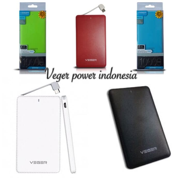 Power Bank Powerbank Veger V41 10000Mah 10000 Mah Original - Hitam