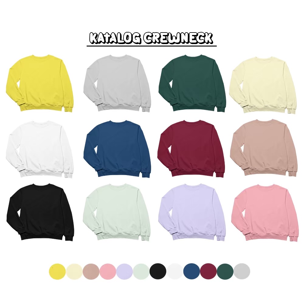 CREWNECK CN BASIC POLOS MURAH KUALITAS PREMIUM BISA BUAT COUPLE / Sweatshirt Basic Polos Pria Wanita Keren gaya tren anak muda zaman sekarang Size M L XL