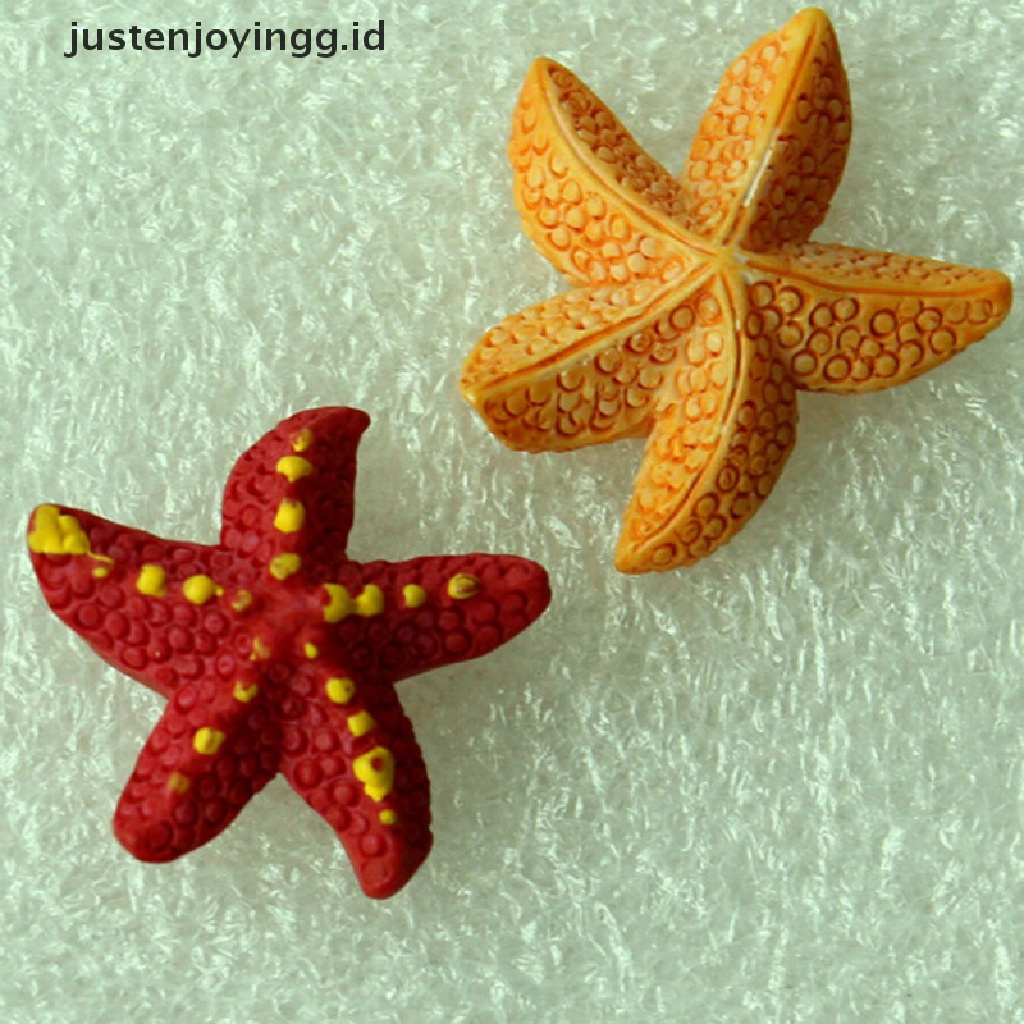 // justenjoyingg.id // 2pcs Starfish Miniatures Fairy Garden Decorations Micro Landscapes DIY Resin Crafts Bonsai Figurine Garden Terrarium Accessories ~