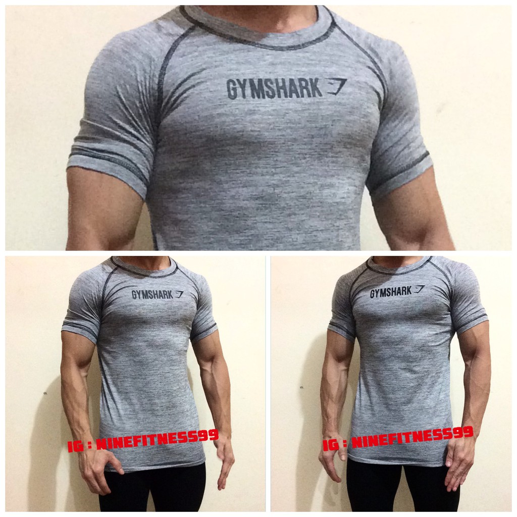 Baju gym fitness Gymshark Gray Misty J3