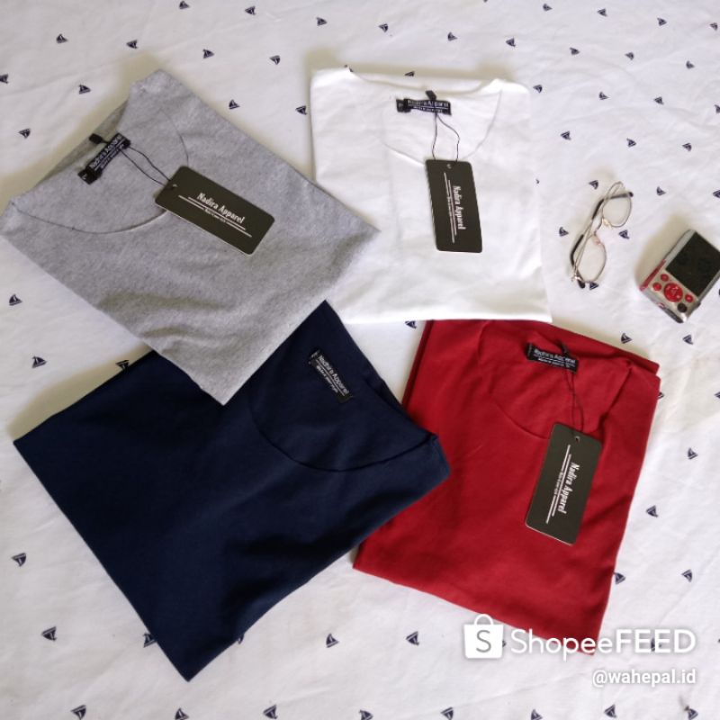 (COD) BASIC T-SHIRT  UNFINISHED KAOS POLOS  TAMPA KERAH PRIA WANITA