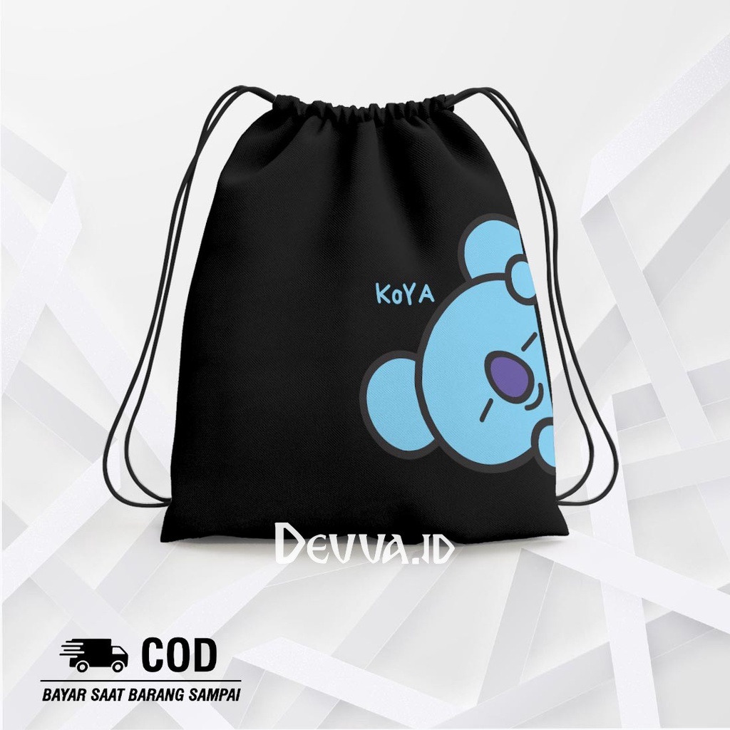 Tas Serut Peek Koya String Bag Bts Muat Banyak Barang Ukuran 36 X 31 Cm | Devva.Id