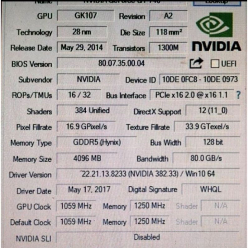 VGA Card Gt740 4GB DDR5 128Bit