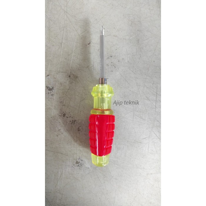 Obeng bolak balik obeng plus minus gagang karet 4 inch
