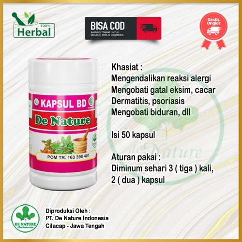 Obat Eksim, Biduran, Skabies, Gatal Psoriasis, Dermatitis, Bisul, Cacar Air, Alergi Obat Kapsul BD D
