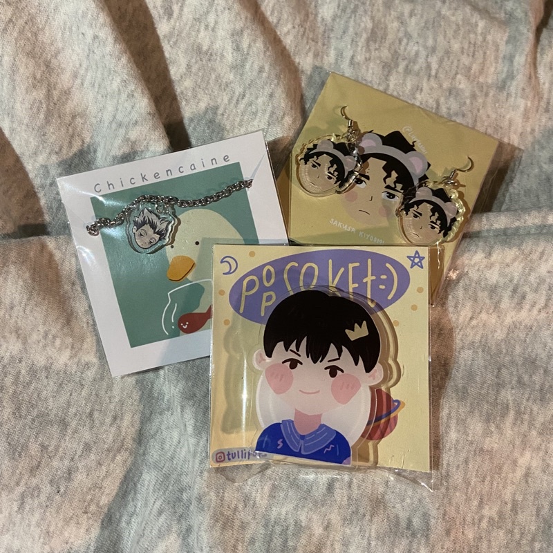 HAIKYUU ANIME KAGEYAMA POPSOCKET BOKUTO NECKLACE KALUNG SAKUSA KIYOOMI EARRINGS ANTING