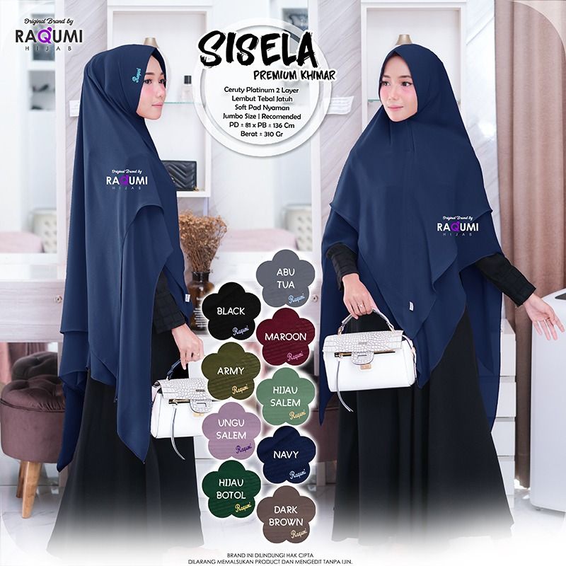 SISELA PREMIUM KHIMAR ORIGINAL RAQUMI | KHIMAR CERUTY JUMBO | KHIMAR KONDANGAN | KHIMAR SALEM