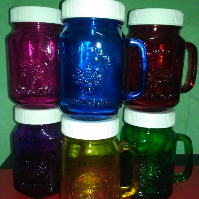 MUG JAR HARVEST+TUTUP TOPLES PUTIH