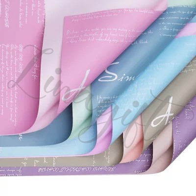 ( 5 Lembar )TRANSLUCENT NEWSPAPER FLOWER WRAPPING PAPER BICOLOR NEWSPAPER KOREAN PLASTIC CELLOPHANE/ KERTAS BUNGA/ FLORIST