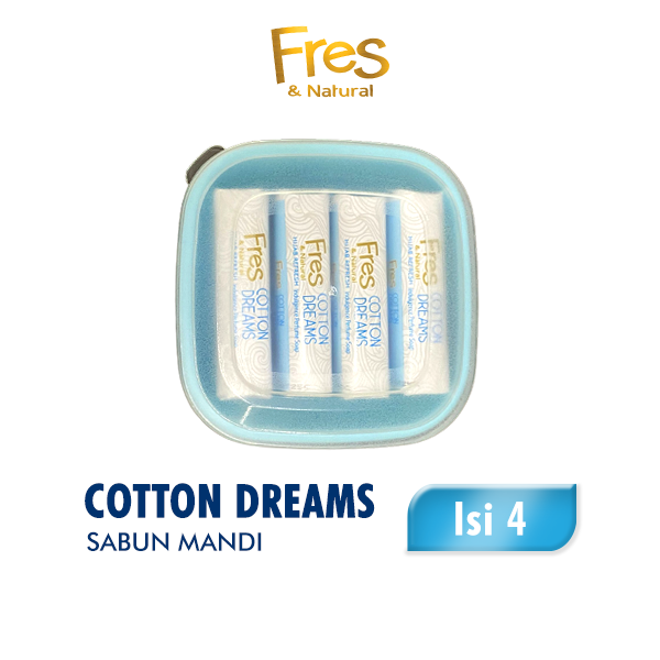 Fres & Natural Sabun Mandi Batang Cotton Dreams Box Bento 72 Gr X4