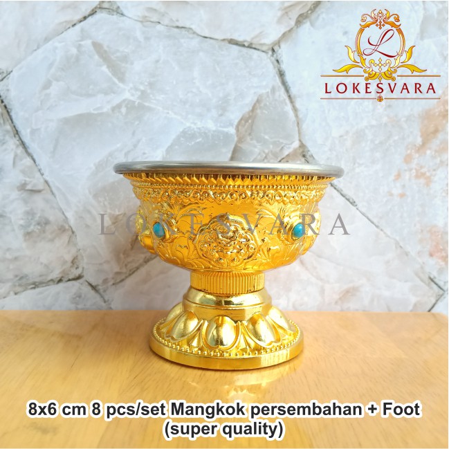 Mangkok Persembahan Altar Puja + Foot (Super Quality) 8pcs/set 8x6cm