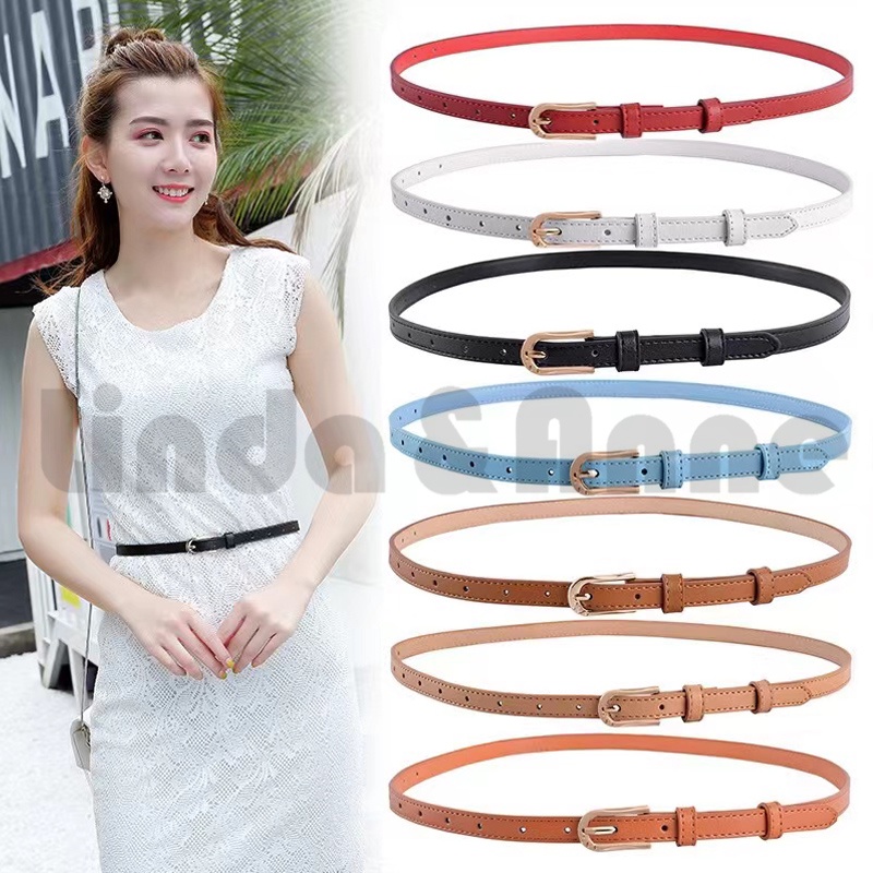 Ring Belt Ikat Pinggang Casual Wanita Polos Thin Tipis Fashion - Sabuk Kulit Casual Wanita /Wanita Sabuk