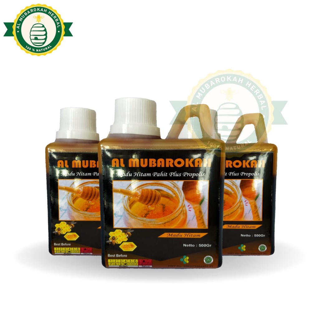 PAKET 3 Madu Hitam Pahit 500 gr Al Mubarokah