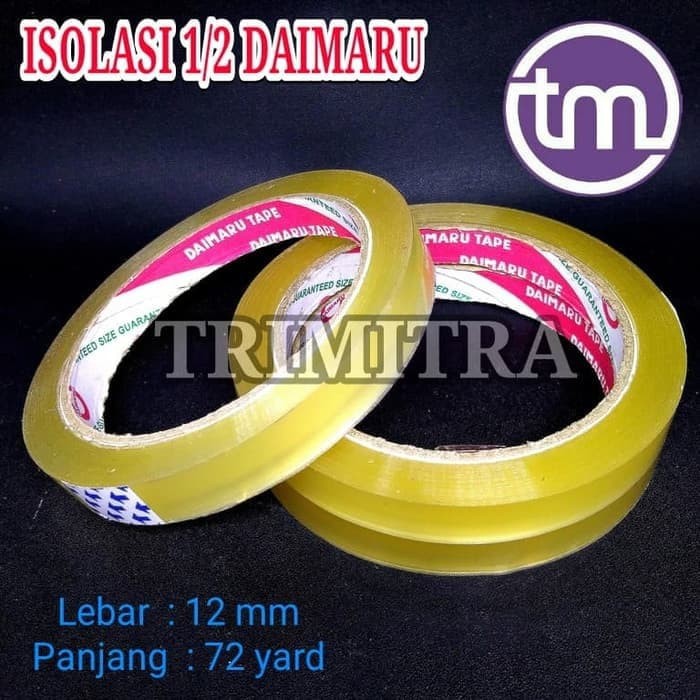 

ISOLASI 12 MM DAIMARU LAKBAN SELOTIP OPP BENING setengah
