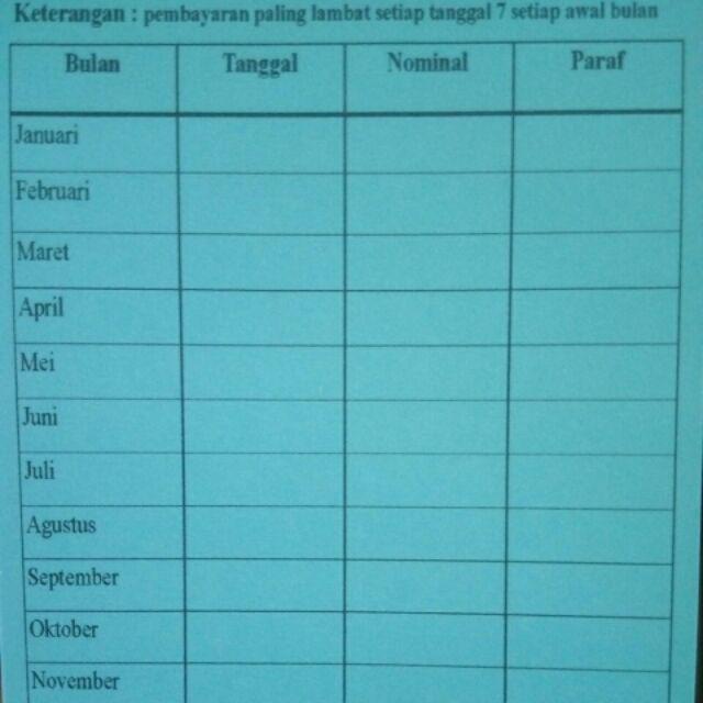 Contoh Format Kartu Iuran Bulanan Mosaicone