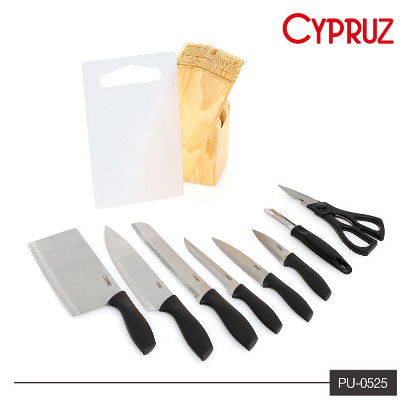 CYPRUZ Pisau Set 10 Pcs Premium Knife Set PU 0525