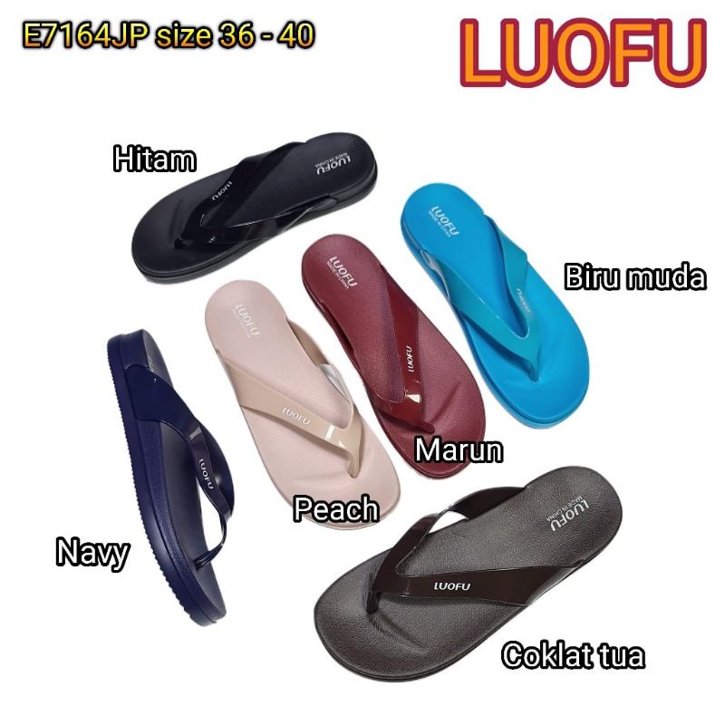 Sandal jepit Luofu E7164-JP,Sandal karet wanita kekinian,sandal wanita jelly terbaru