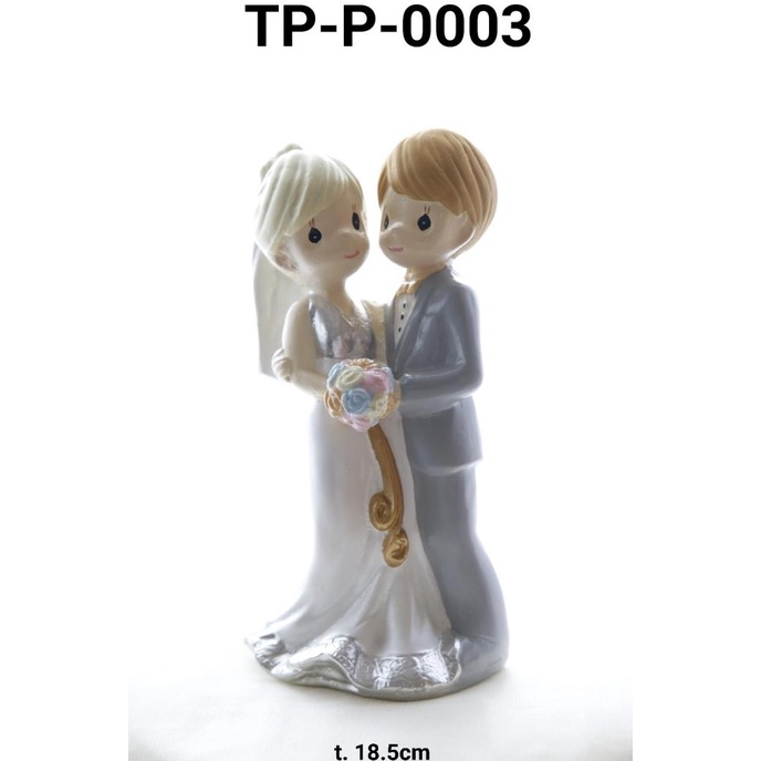 TP-P-0003 Cake topper patung resin pajangan pengantin precious moment