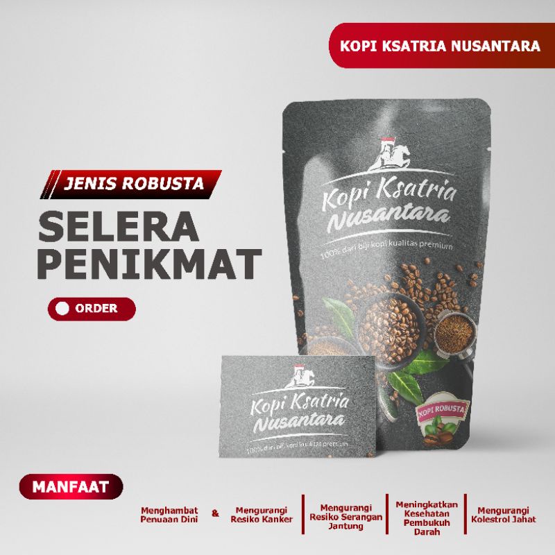 

Kopi Robusta Ksatria Nusantara 200 Gram