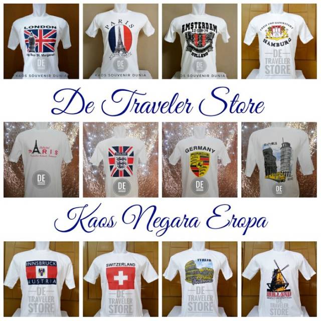 kaos oblong negara eropa