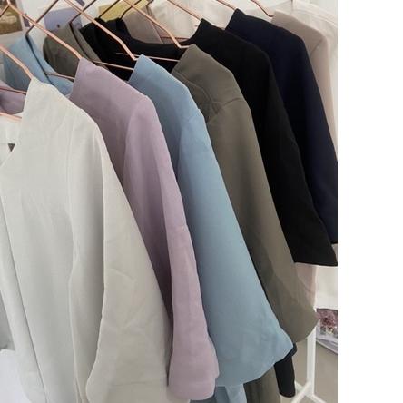 ☜ GU uniqlo flare sleeve vneck blouse ۝