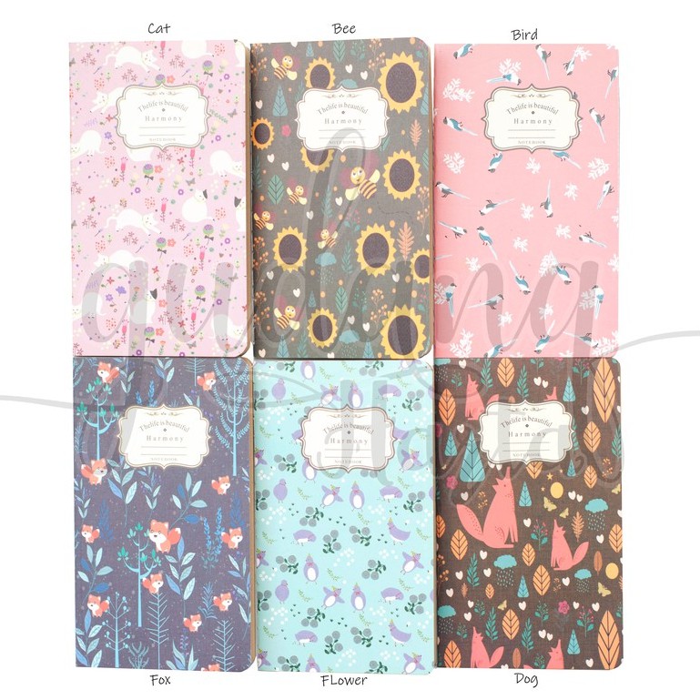 

Notebook Vintage Animal and Plant Kertas Coklat Dog Fox Cat Kucing Unik Notes GC 308012