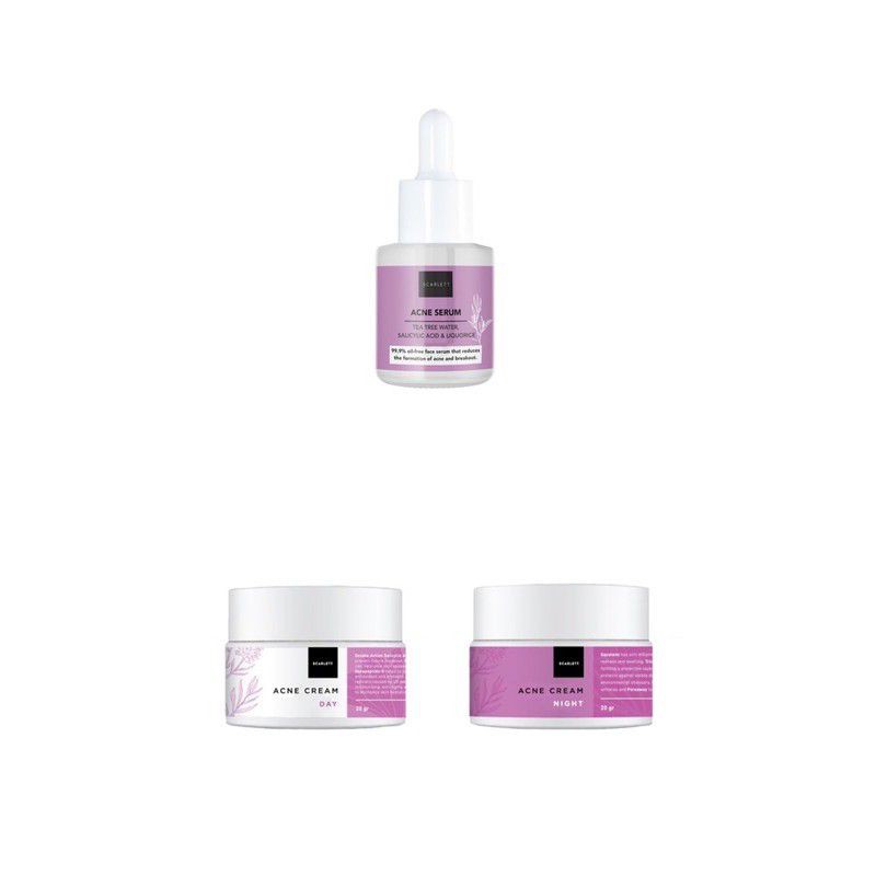 Scarlett Whitening Acne Day Cream & Scarlett Whitening Acne Night Cream | Acne Serum