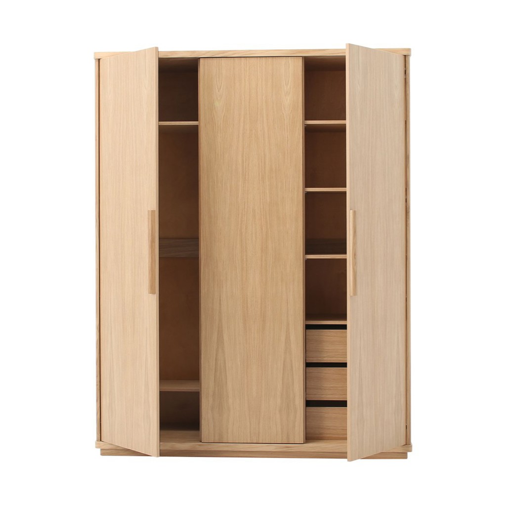 SCARETT | Lemari Pakaian Solid Wood 3 Pintu - Wardrobe