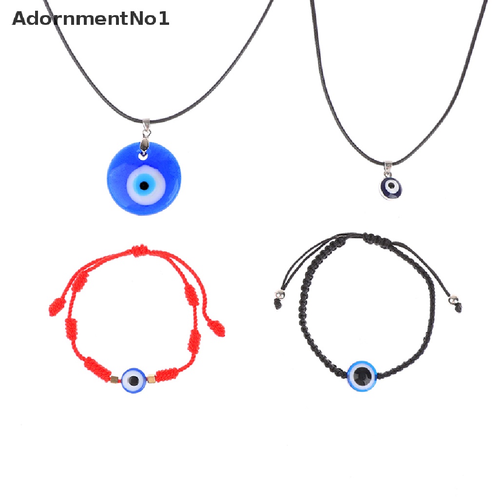 (AdornmentNo1) Kalung Rantai 3cm Dengan Liontin Mata Iblis Warna Biru Untuk Wanita