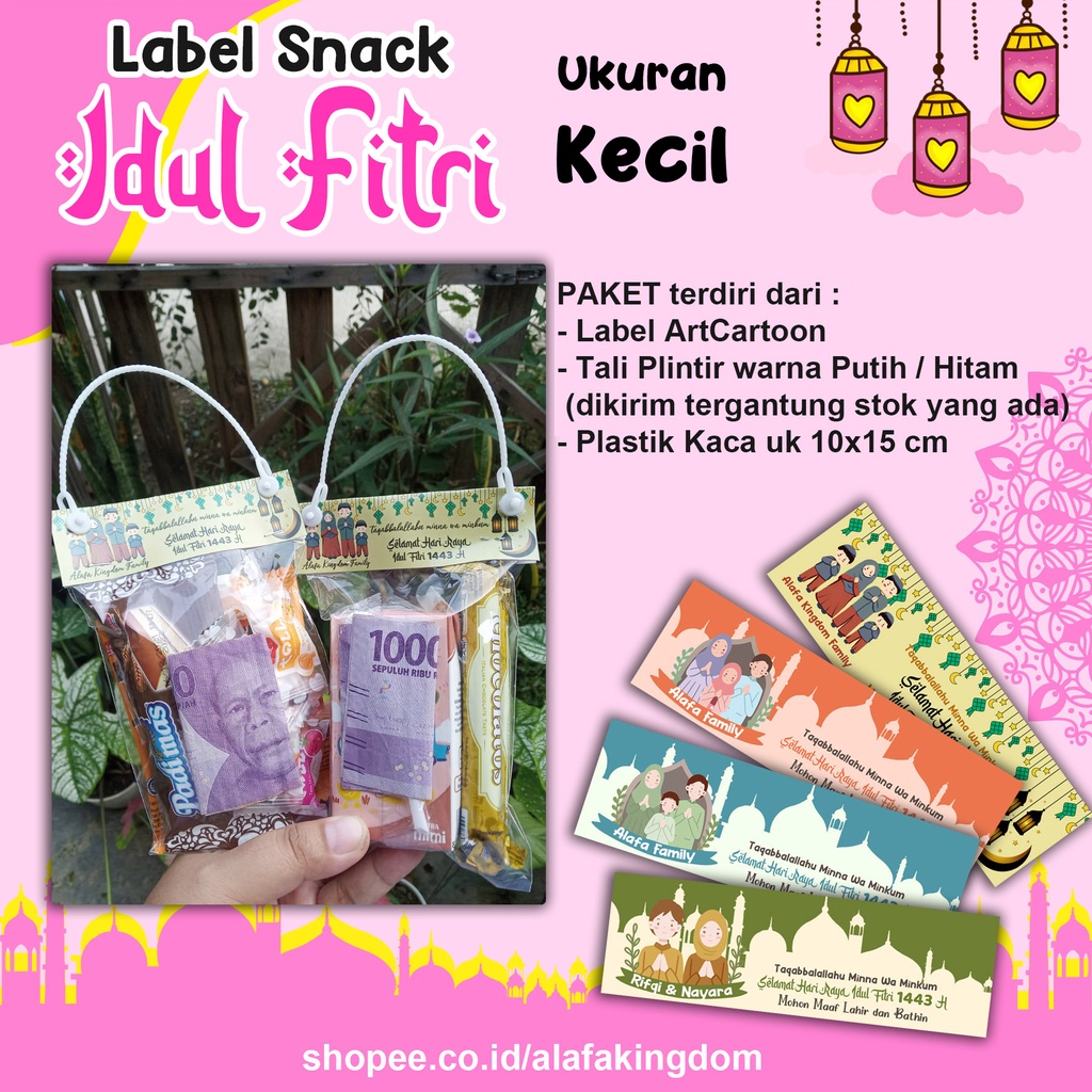 

Alafakingdom 01-04 Label Snack+Plastik Ukuran Kecil / Label Snack Lebaran / Label Snack Idul Fitri
