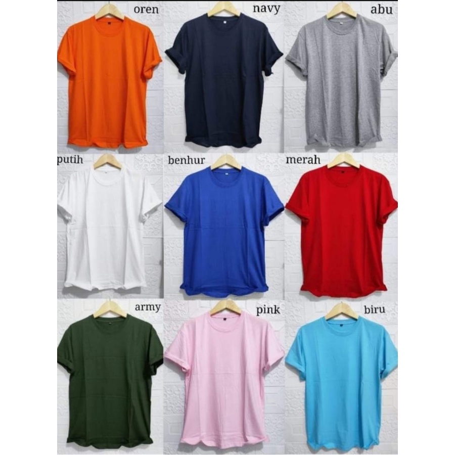 M&H fashion | Kaos Katun Combed 30s Pria polos / Kaos polos seragaman - Putih, M