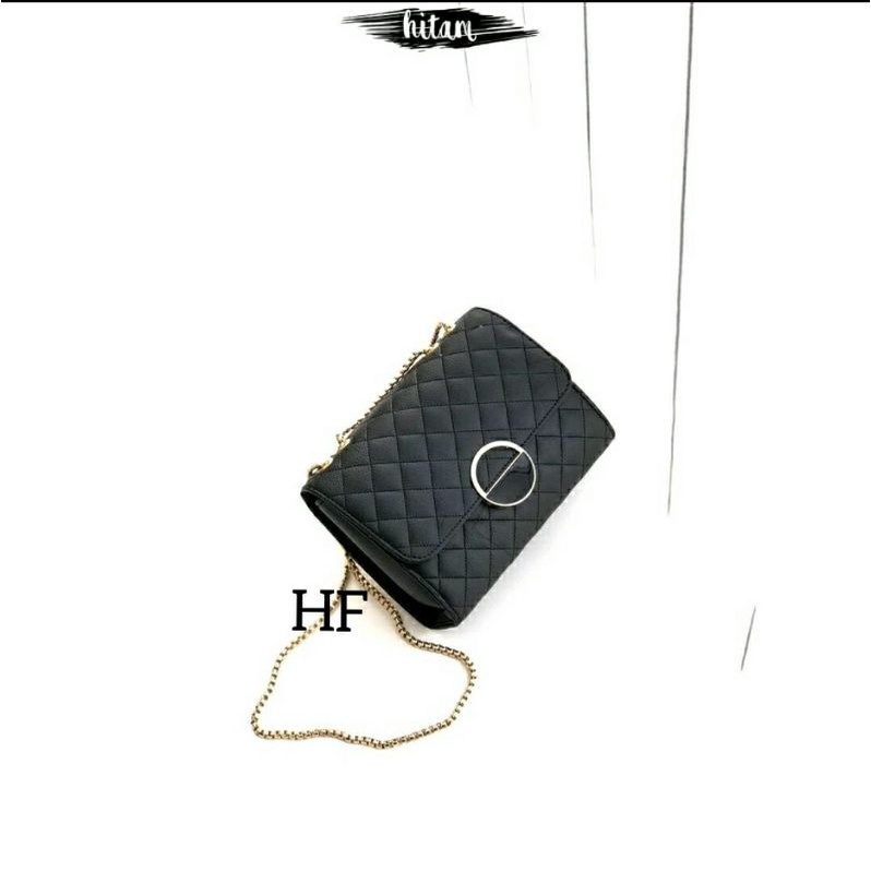 HF FT 02 - Tas Selempang Wanita modern kunci kramic bulat